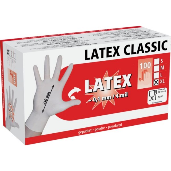 Rokavice Latex Classic 100/1